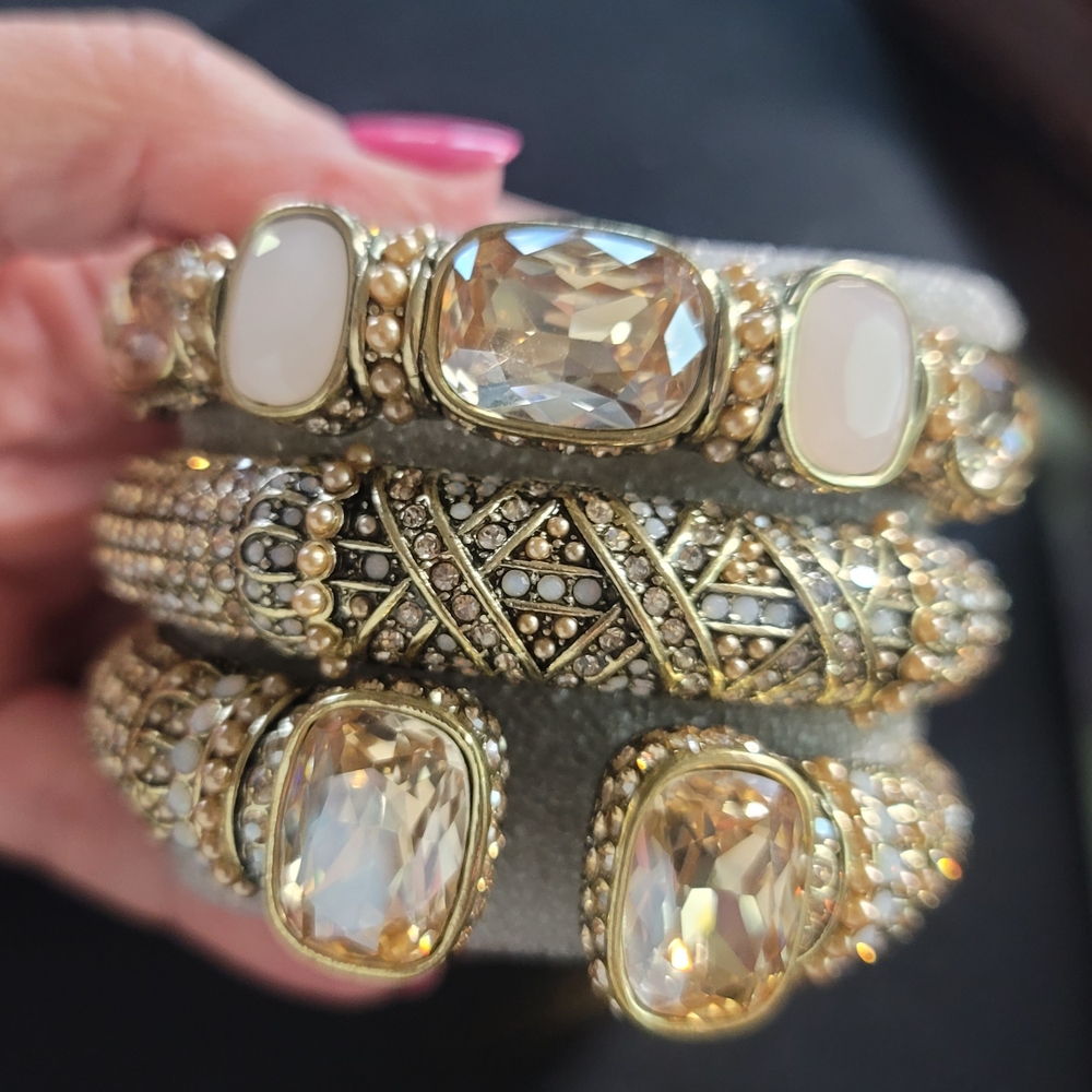Gold and Silver Intricate Bracelet with Sparkling Accents